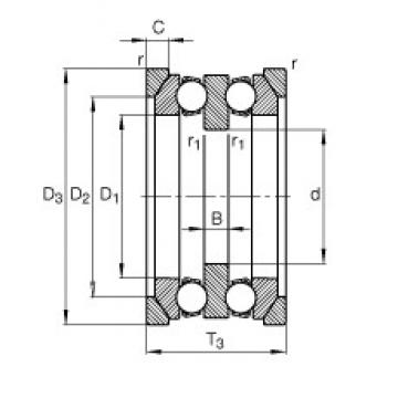 FAG 54218 + U218 Thrust Ball Bearings 75 mm x 135 mm x 14 mm 